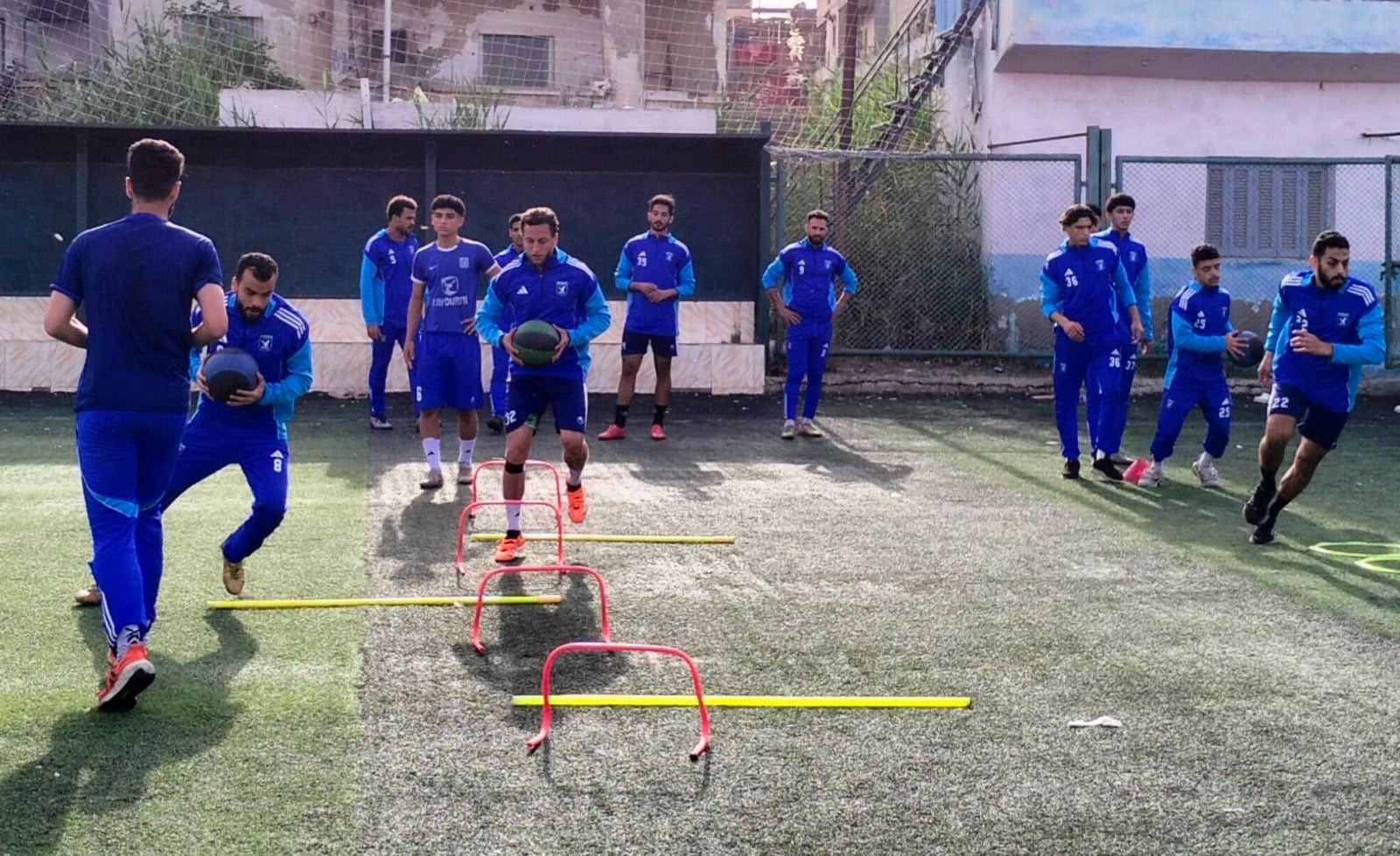 تدريبات دكرنس قبل مباراة كوم حمادة